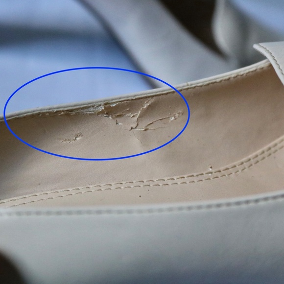 ANNE KLEIN iFlex Cream Leather Heels Square Toe Stacked Heel Women's Size 6 - Picture 11 of 11